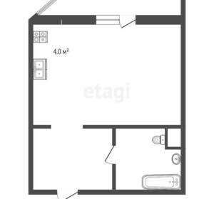 1-к квартира, вторичка, 25м2, 6/17 этаж