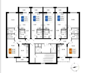 2-к квартира, строящийся дом, 58м2, 16/17 этаж