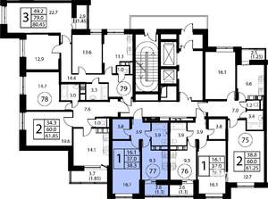 2-к квартира, вторичка, 61м2, 12/12 этаж