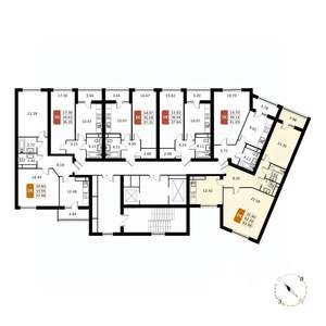 2-к квартира, вторичка, 64м2, 17/17 этаж