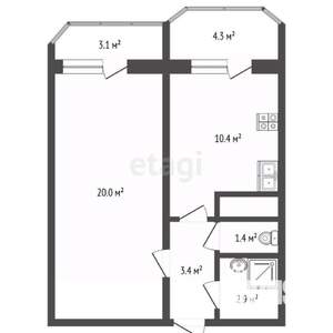 1-к квартира, вторичка, 39м2, 7/17 этаж