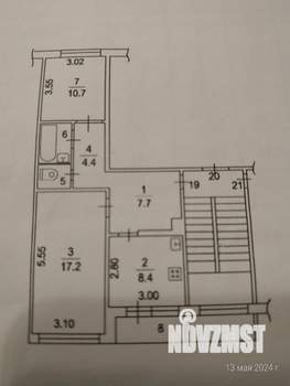 2-к квартира, вторичка, 52м2, 2/5 этаж