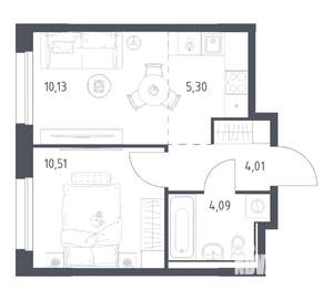 1-к квартира, вторичка, 34м2, 10/16 этаж