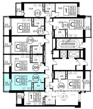 1-к квартира, вторичка, 38м2, 10/12 этаж