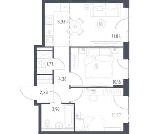 2-к квартира, вторичка, 51м2, 15/16 этаж