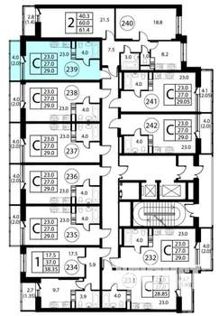 2-к квартира, вторичка, 61м2, 5/12 этаж