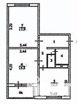 2-к квартира, вторичка, 60м2, 11/17 этаж