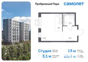 Студия квартира, вторичка, 25м2, 3/17 этаж