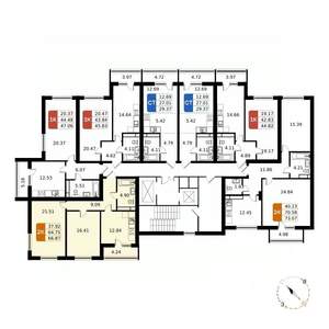 2-к квартира, вторичка, 67м2, 9/17 этаж