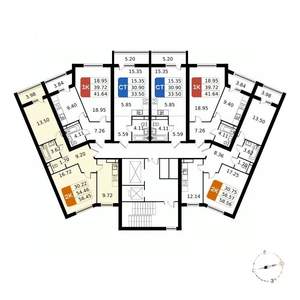 2-к квартира, вторичка, 56м2, 9/17 этаж