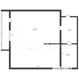 1-к квартира, вторичка, 33м2, 5/5 этаж