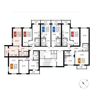 1-к квартира, вторичка, 47м2, 10/17 этаж