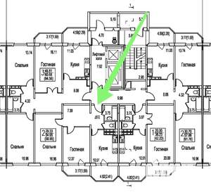 2-к квартира, сданный дом, 59м2, 13/17 этаж