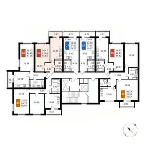 1-к квартира, вторичка, 46м2, 17/17 этаж