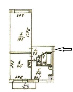 2-к квартира, вторичка, 44м2, 3/5 этаж
