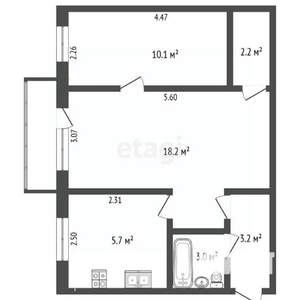 2-к квартира, вторичка, 42м2, 2/4 этаж