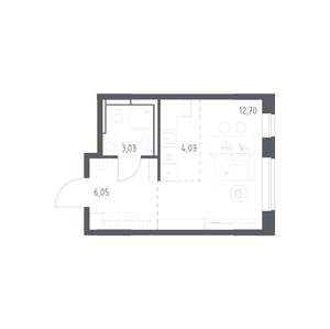 Студия квартира, строящийся дом, 26м2, 6/17 этаж