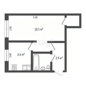 1-к квартира, вторичка, 32м2, 3/4 этаж