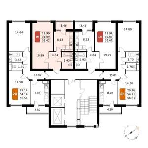 1-к квартира, вторичка, 39м2, 8/17 этаж