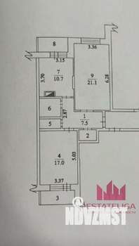 2-к квартира, вторичка, 72м2, 9/12 этаж
