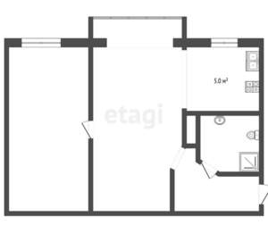 2-к квартира, вторичка, 43м2, 3/4 этаж