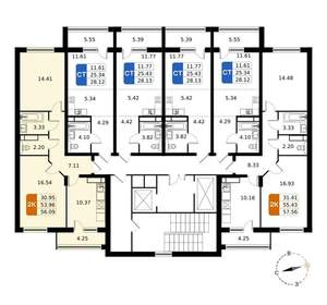 2-к квартира, вторичка, 56м2, 10/17 этаж