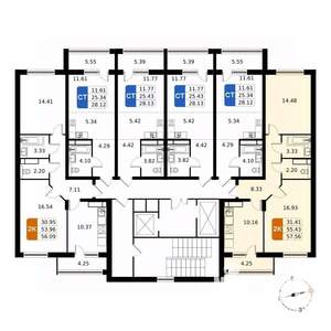 2-к квартира, вторичка, 58м2, 16/17 этаж