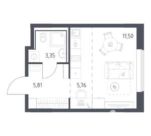 Студия квартира, вторичка, 26м2, 2/16 этаж