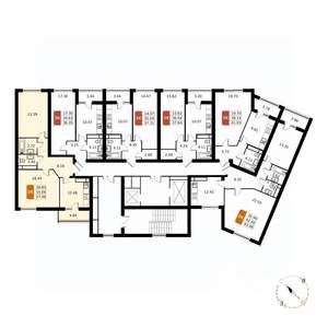 2-к квартира, строящийся дом, 57м2, 10/17 этаж