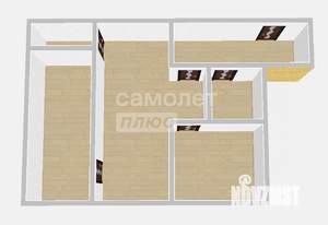 2-к квартира, вторичка, 44м2, 1/4 этаж