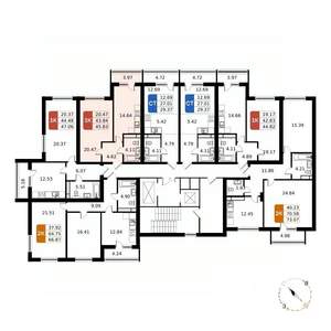 1-к квартира, вторичка, 46м2, 8/17 этаж