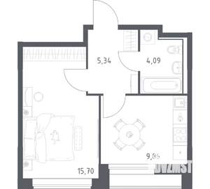1-к квартира, вторичка, 35м2, 2/17 этаж