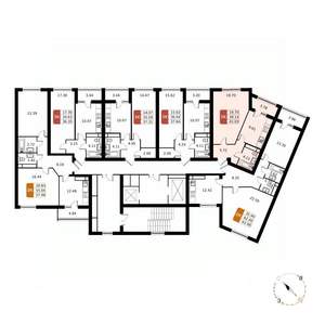 1-к квартира, строящийся дом, 41м2, 14/17 этаж