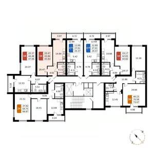 1-к квартира, вторичка, 46м2, 15/17 этаж