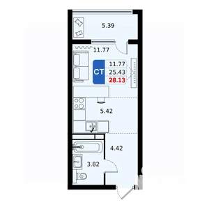 Студия квартира, вторичка, 28м2, 14/17 этаж
